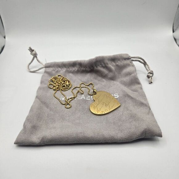 Michael Kors Gold-Tone Heart Pendant Necklace 30" Drawstring Dust Bag - Picture 3 of 5
